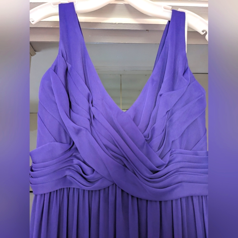 David's Bridal purple floor length gown NWT